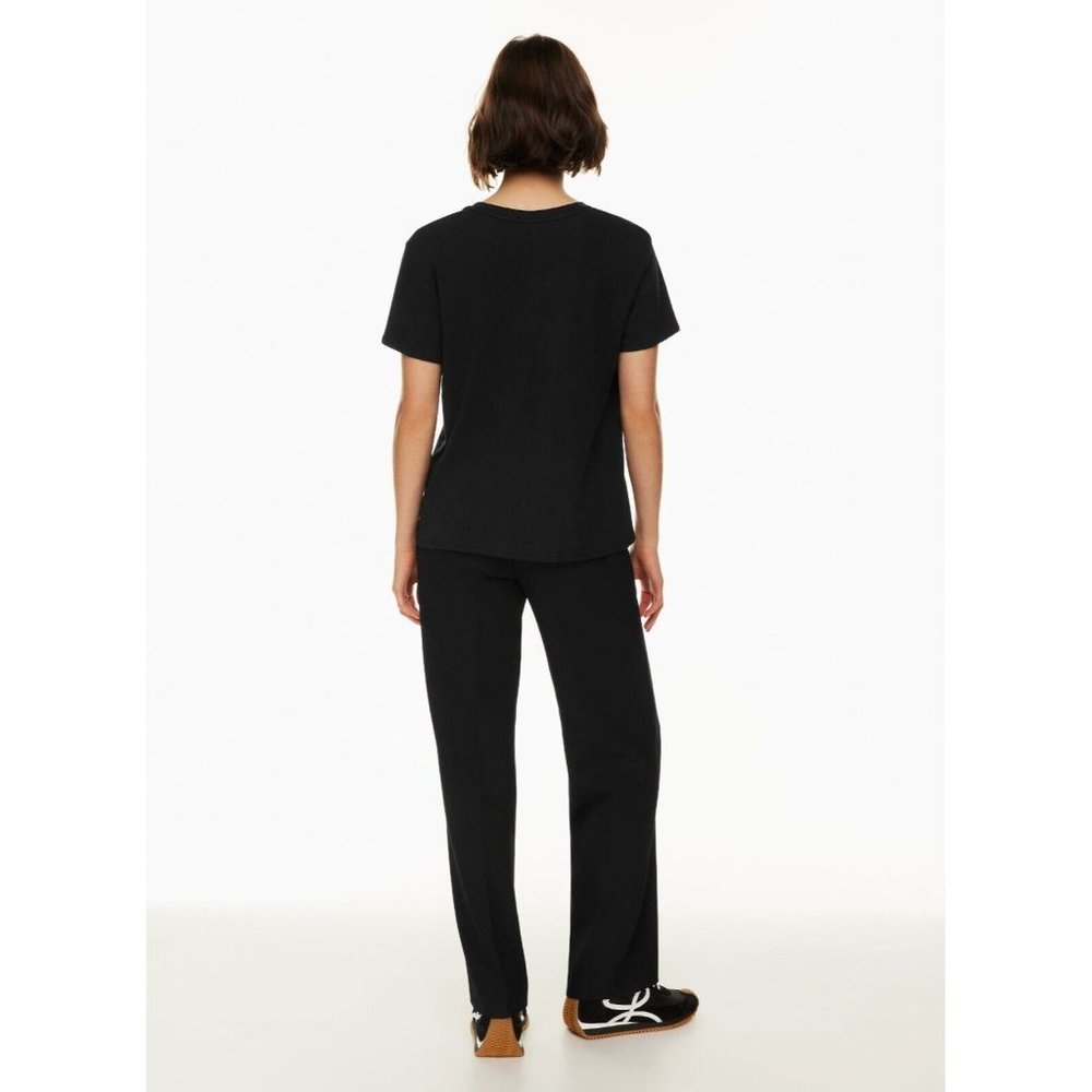 Aritzia GROUP BY BABATON Foundation Black Cotton Crew Neck T-Shirt, Size L - Picture 13 of 15